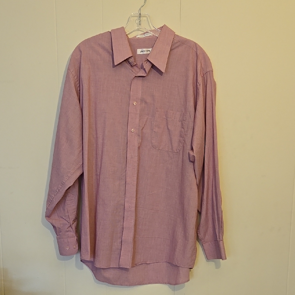 Men's Pierre Cardin Pink Shirt Long Sleeved
